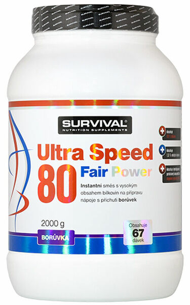Survival Nutrition Ultra Speed 80 Fair Power borůvka 2000g porovnat ceny