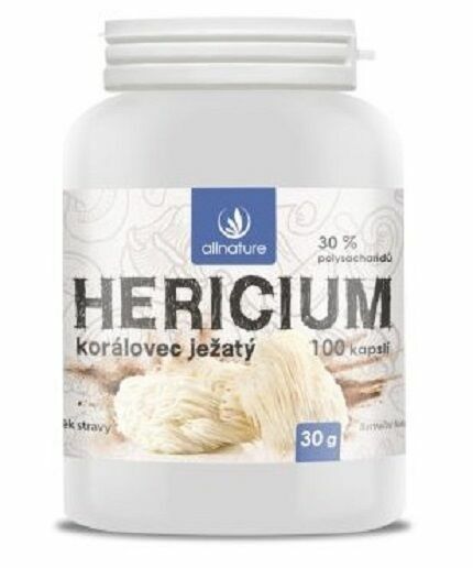 Allnature Hericium Korálovec ježatý kapsle 100 kapslí porovnat ceny