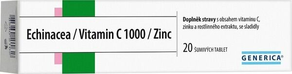 Generica Echinacea/Vitamin C 1000 /Zinc 20 šumivých tablet porovnat ceny