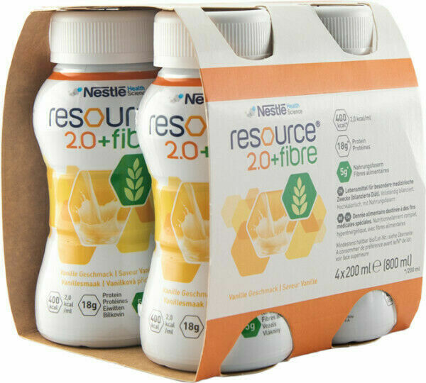 Resource 2.0 kcal Fibre Vanilkový perorální roztok 4x200ml porovnat ceny