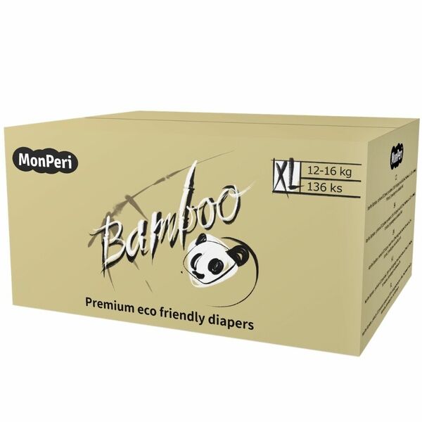 MonPeri Bamboo Mega pack XL 12–16kg Jednorázové bambusové EKO pleny 136ks porovnat ceny