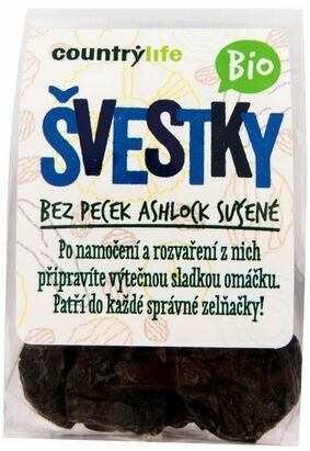 Country Life Švestky sušené bez pecek Ashlock BIO 100g porovnat ceny