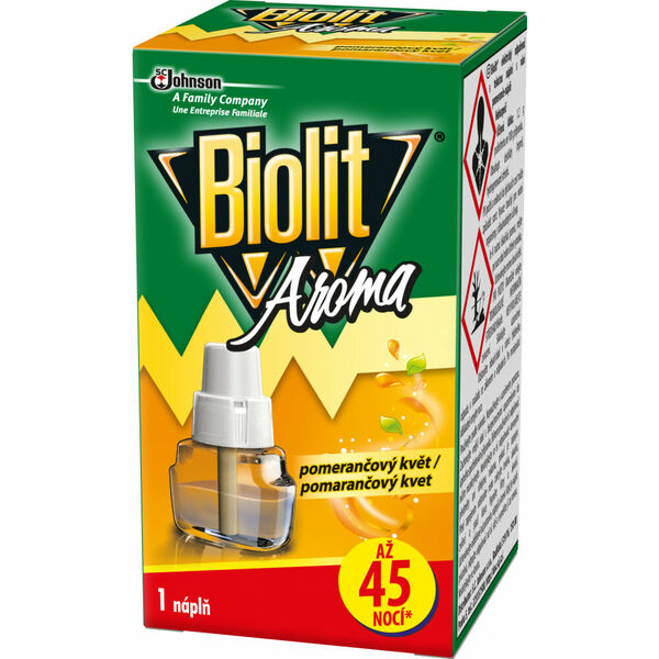Biolit Náhradní náplň do elektrického odpařovače proti komárům, pomeranč, 45 nocí, 27ml porovnat ceny