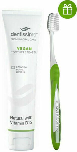 Dentissimo® Vegan zubní pasta + kartáček Soft Sensitive (mezizubní) porovnat ceny
