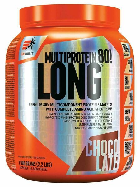 Extrifit Long 80 Multiprotein 1000g čokoláda porovnat ceny