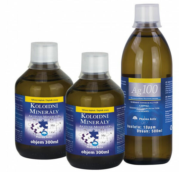 Pharma Activ Koloidní minerály 2x 300ml + Ag100 10ppm 500ml porovnat ceny