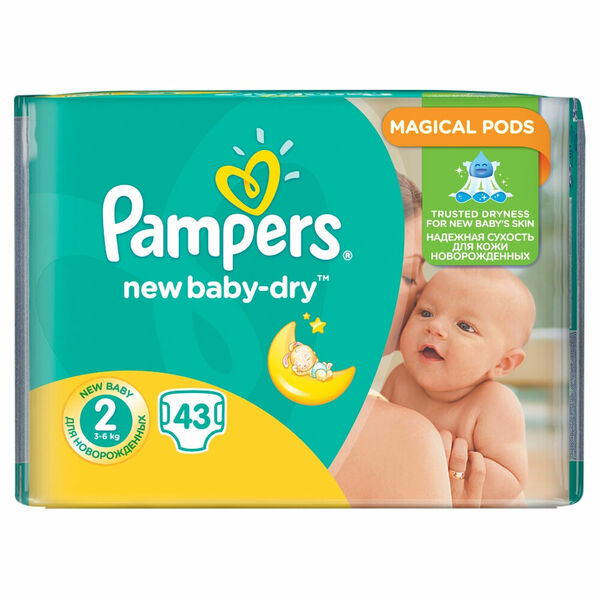 PAMPERS New Baby-Dry 2 MINI 4-8 kg 43 kusů porovnat ceny