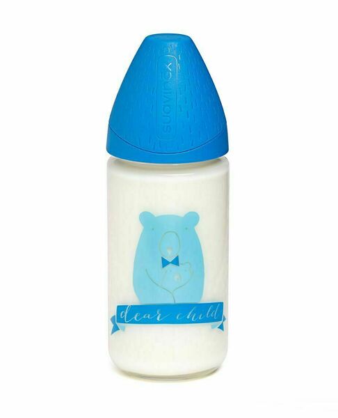 Suavinex Láhev skleněná savička M 0-6m 240 ml 1 ks modrá porovnat ceny