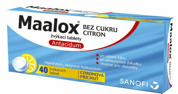 Maalox® bez cukru Citron 40 perorálních žvýkacích tablet porovnat ceny