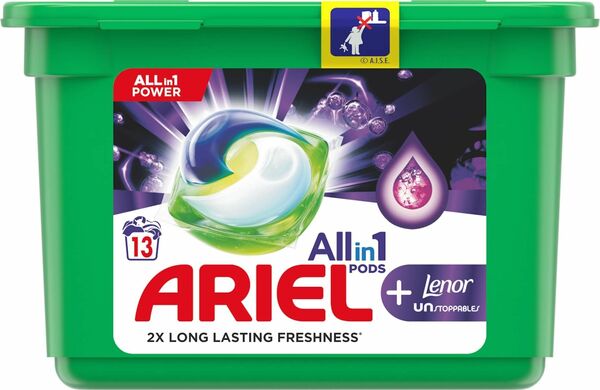 Ariel gelové kapsle All in 1 + Lenor unstoppables 13ks porovnat ceny