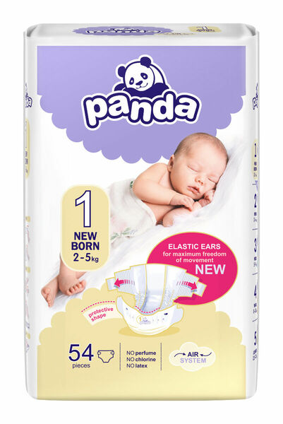 Panda New born vel. 1 2-5 kg dětské pleny 54 ks porovnat ceny