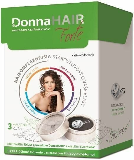 Donna HAIR FORTE 3-měsíční kúra 90 tobolek + přívěšek Swarovski porovnat ceny