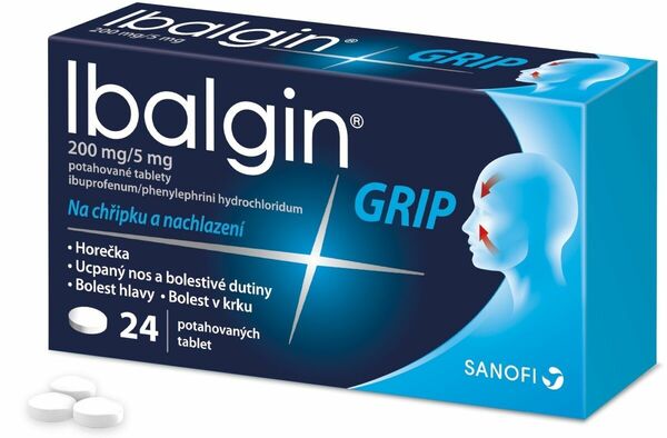 Ibalgin® Grip 200mg/5mg potahované tablety 24ks porovnat ceny