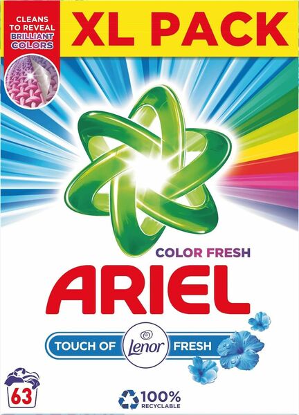 Ariel prací prášek Touch of Lenor Color (63 pracích dávek) 4,725kg porovnat ceny