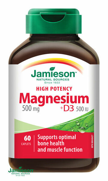 Jamieson Hořčík 500mg s vitamínem D3 500 IU 60 tablet porovnat ceny