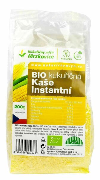 Kukuřičný mlýn Mrzkovice Kukuřičná kaše instantní BIO (natural) 200g porovnat ceny