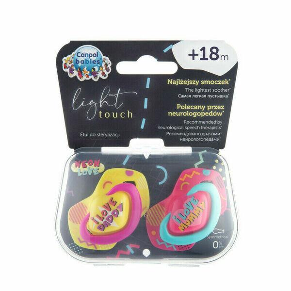 Canpol babies Light Touch Neon Love set dudlíků 18+ měsíců růžový 2ks porovnat ceny