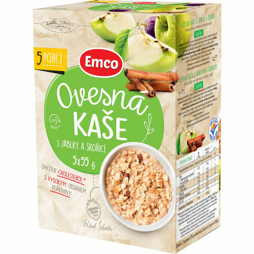 EMCO Ovesná kaše s jablky a skořicí 5x55g porovnat ceny