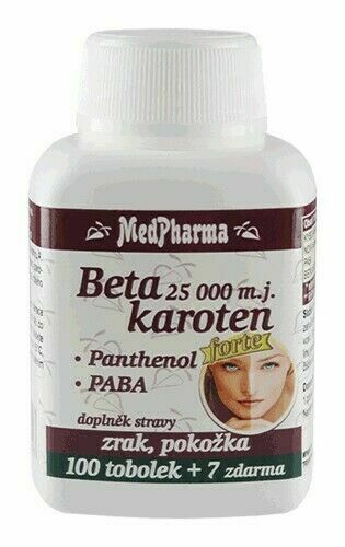 MedPharma Beta karot.25 000 m.j. Panthenol+PABA 107 tobolek porovnat ceny