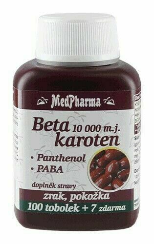 MedPharma Beta karoten 10000 m.j. s Panthenolem + PABA 107 tobolek porovnat ceny