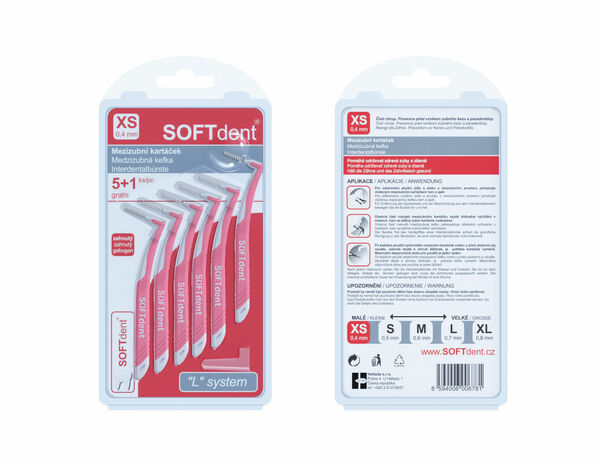 Mezizubní kartáček SOFTdent zahnutý 0.4mm 6ks porovnat ceny