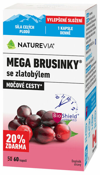 Swiss NatureVia Mega brusinky 50+10 kapslí porovnat ceny