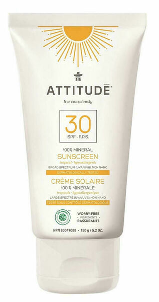 ATTITUDE 100% minerální opalovací krém (SPF 30) s vůní Tropical 150g porovnat ceny