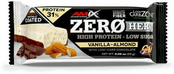 Amix Zero Hero 31% Protein Bar, Vanilla-Almond, 65g porovnat ceny