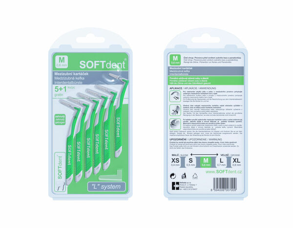 Mezizubní kartáček SOFTdent zahnutý 0.6mm 6ks porovnat ceny