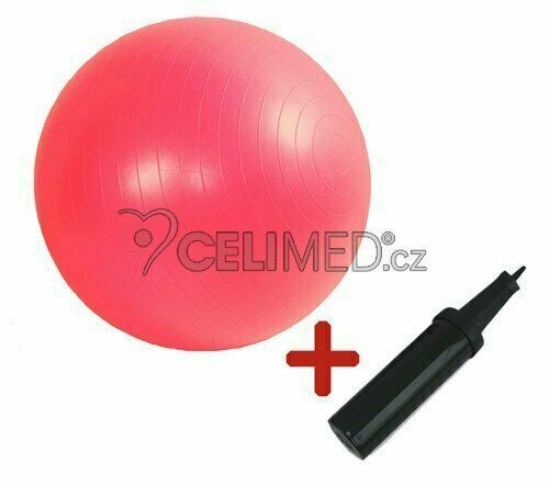 GYMY Míč ABS zesílený - červený, průměr 65 cm +hustilka NAVÍC! porovnat ceny