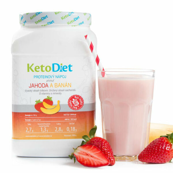 KETODIET Proteinový nápoj s příchutí jahoda a banán 35 porcí porovnat ceny