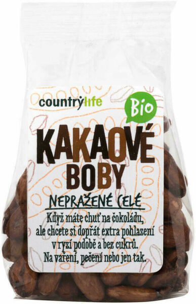 Country Life Kakaové boby nepražené celé BIO 100g porovnat ceny