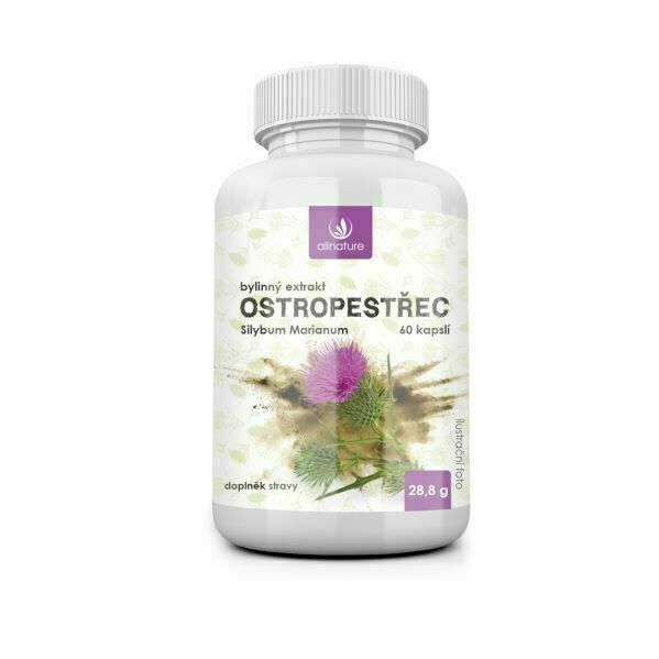 Allnature Ostropestřec bylinný extrakt 60 kapslí porovnat ceny