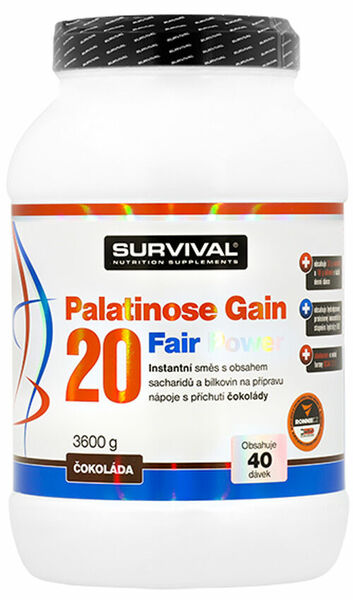 Survival Nutrition Palatinose Gain 20 Fair Power čokoláda 3600g porovnat ceny