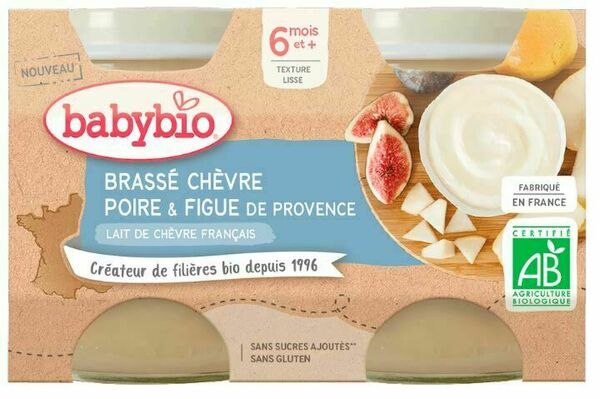 Babybio Brassé z kozího mléka hruška fík 2x130g porovnat ceny