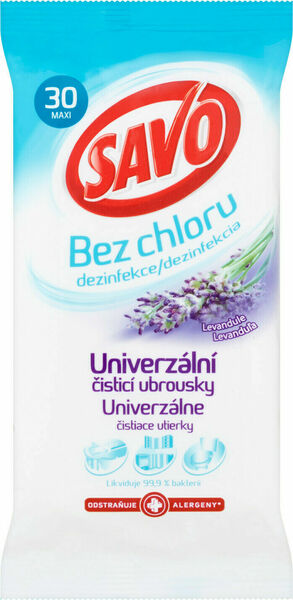 Savo Univerzální dezinfekční čistící ubrousky, levandule, 30ks porovnat ceny