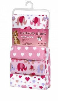 T-tomi  Látkové pleny Růžoví sloni 4ks porovnat ceny