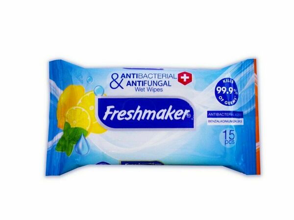 Freshmaker antibakteriální vlhčené ubrousky 15ks porovnat ceny