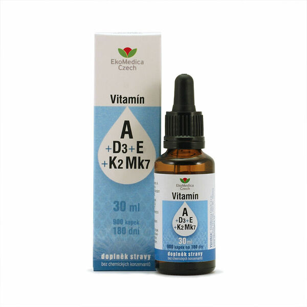 EKOMEDICA Vitamín A + D3 + E + K2 Mk7 kapky 30 ml porovnat ceny