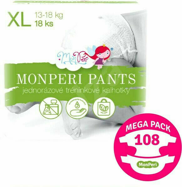 MonPeri Eko Jednorázové tréninkové plenkové kalhotky XL 13–18 kg 108ks porovnat ceny