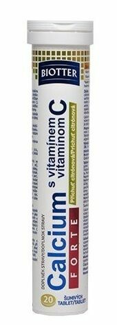 Biotter Calcium Forte s vitaminem C citrón 20 šumivých tablet porovnat ceny