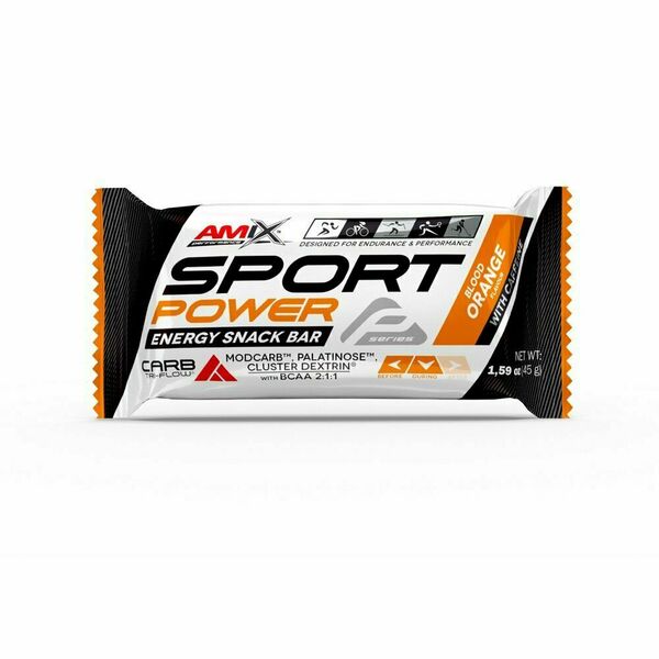 AMIX, Sport Power Energy Snack Bar s kofeinem , Krvavý pomeranč, 45g porovnat ceny