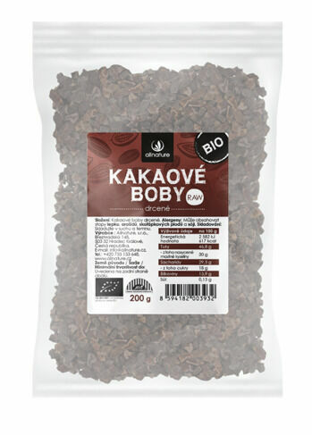 Allnature drcené kakaové boby BIO RAW 200g porovnat ceny