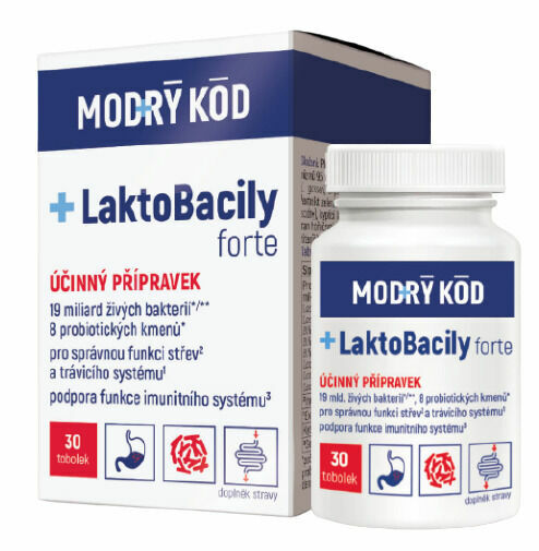 Modrý kód LaktoBacily Forte 30 tobolek porovnat ceny