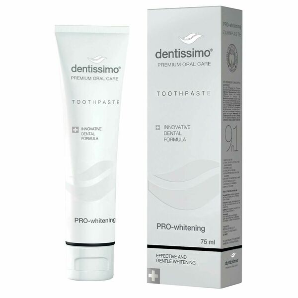 Dentissimo® švýcarská zubní pasta PRO-whitening – bělící 75ml porovnat ceny