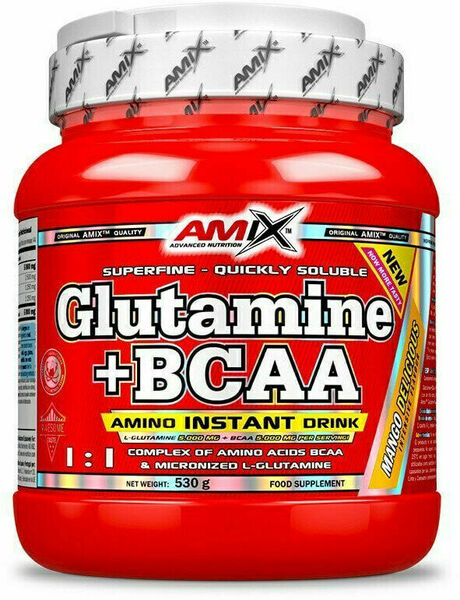 AMIX L-Glutamine + BCAA - powder, Citrón-limeta, 530g porovnat ceny