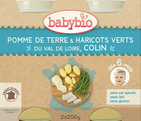 BABYBIO brambory a zelené fazolky s aljašskou treskou 2x200g porovnat ceny