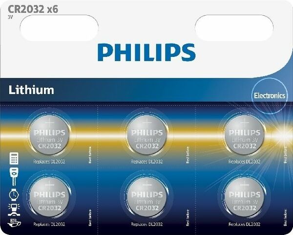 Philips Lithiové baterie knoflikové CR2032P6/01B 6ks porovnat ceny