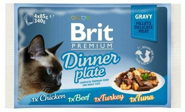 Brit Premium Cat Fillets in Gravy Dinner Plate 4x85g porovnat ceny