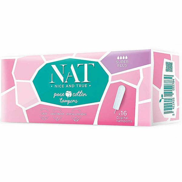 NAT nice & true Tampony z organické bavlny – super plus 16 ks porovnat ceny